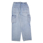 XER Womens Light Blue Regular Fit Straight Leg Denim Jeans W26 L30 Cargo Pocket