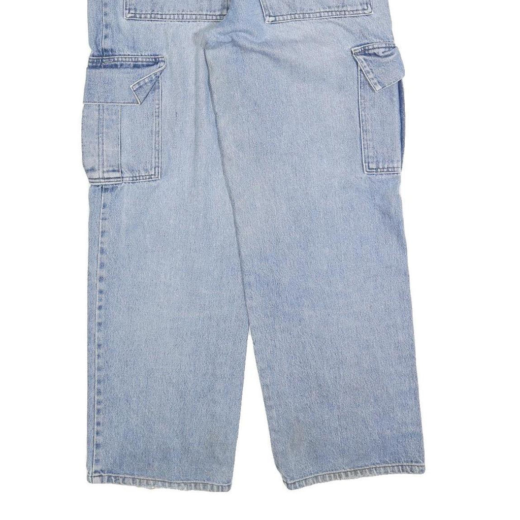 XER Womens Light Blue Regular Fit Straight Leg Denim Jeans W26 L30 Cargo Pocket