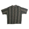 PURITAN Mens Green & Cream Printed Rayon Shirt XL Comfortable Relaxed Fit Summer
