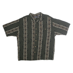 PURITAN Mens Green & Cream Printed Rayon Shirt XL Comfortable Relaxed Fit Summer