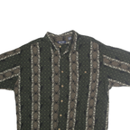 PURITAN Mens Green & Cream Printed Rayon Shirt XL Comfortable Relaxed Fit Summer