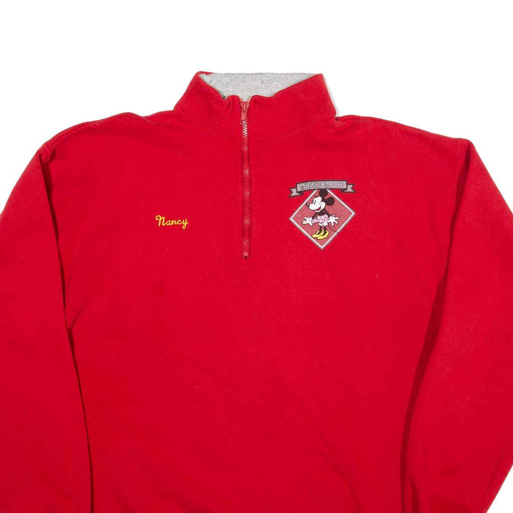 DISNEY Nancy Name Print Womens Sweatshirt Red 1/4 Zip ONE SIZE