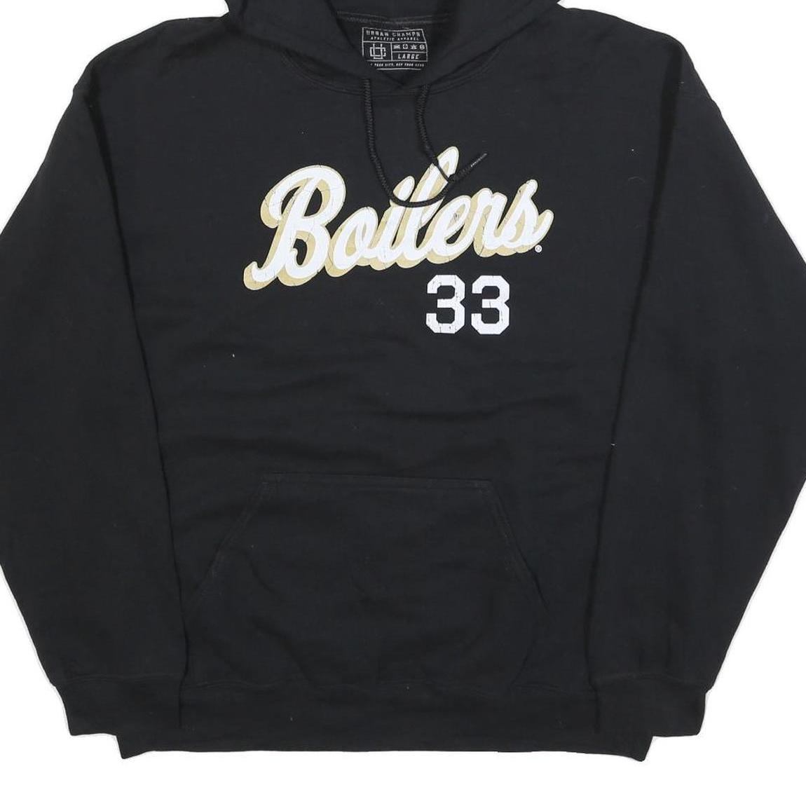 URBAN CHAMPS Mens Black Boilers 33 Pullover Hoodie L Cotton Blend Casual