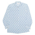VALENTINE Womens Printed Shirt Blue Collared Long Sleeve Geometric S