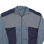 ATHLET CLASSIC Mens Blue & Navy Zip Jacket L Polyester Blend Colourblock Casual