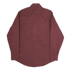 TRUSSARDI Mens Maroon Striped Shirt M Cotton Blend Classic Fit Long Sleeve