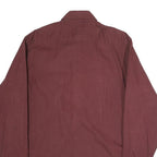 TRUSSARDI Mens Maroon Striped Shirt M Cotton Blend Classic Fit Long Sleeve
