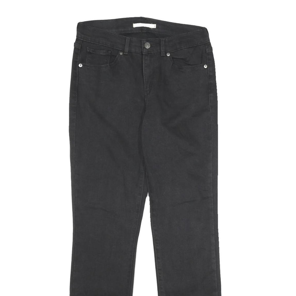 LEVI'S Womens Classic Black Straight Denim Raw Jeans W28 L32 Cotton Blend Zip