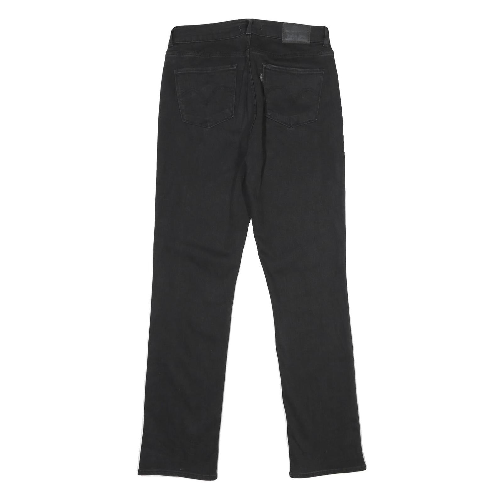 LEVI'S Womens Classic Black Straight Denim Raw Jeans W28 L32 Cotton Blend Zip