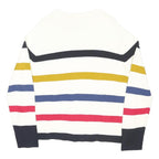 HOBBS LONDON Womens White Navy & Mustard & Blue Patterned Crew Neck Jumper L