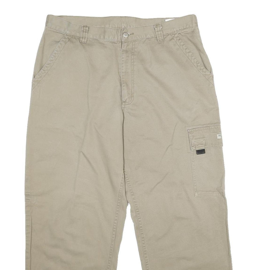 WRANGLER Mens Cotton Beige Regular Straight Trousers W36 L30 Cargo Style