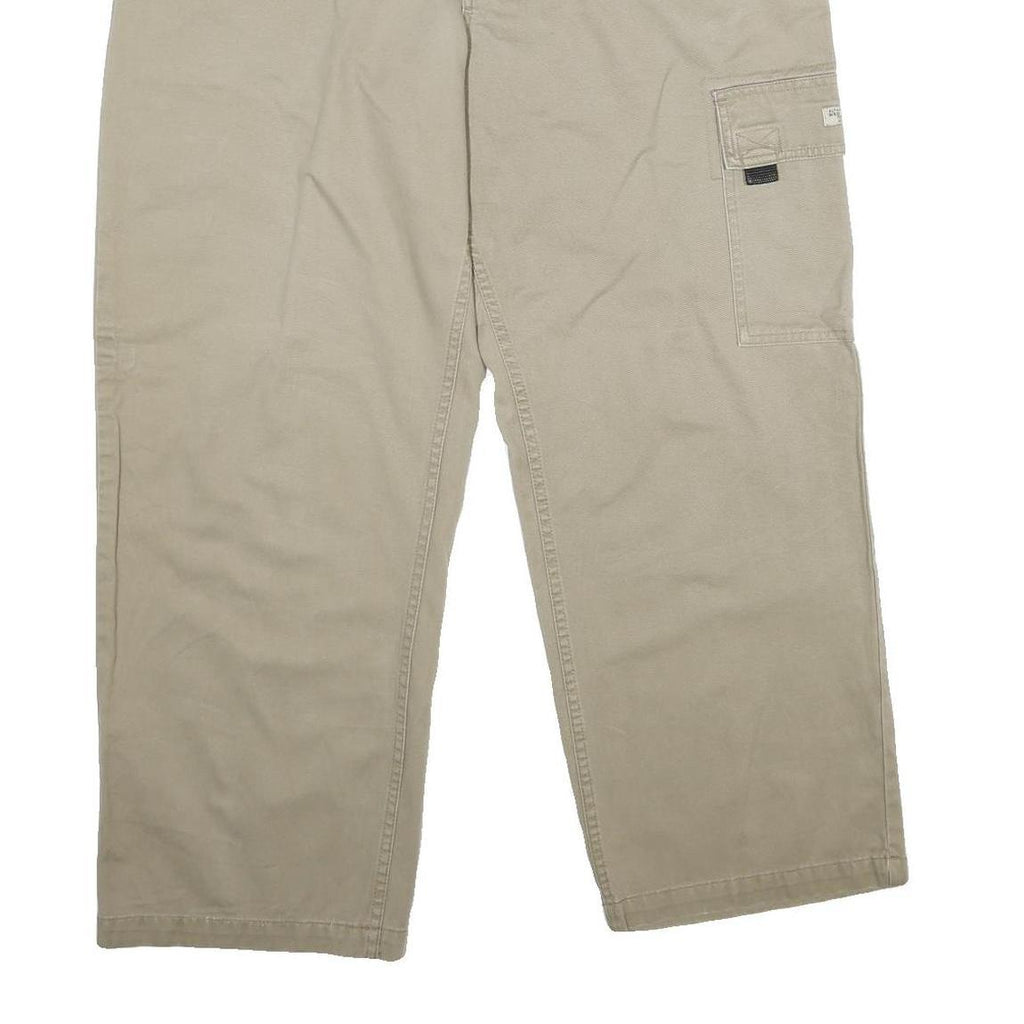 WRANGLER Mens Cotton Beige Regular Straight Trousers W36 L30 Cargo Style