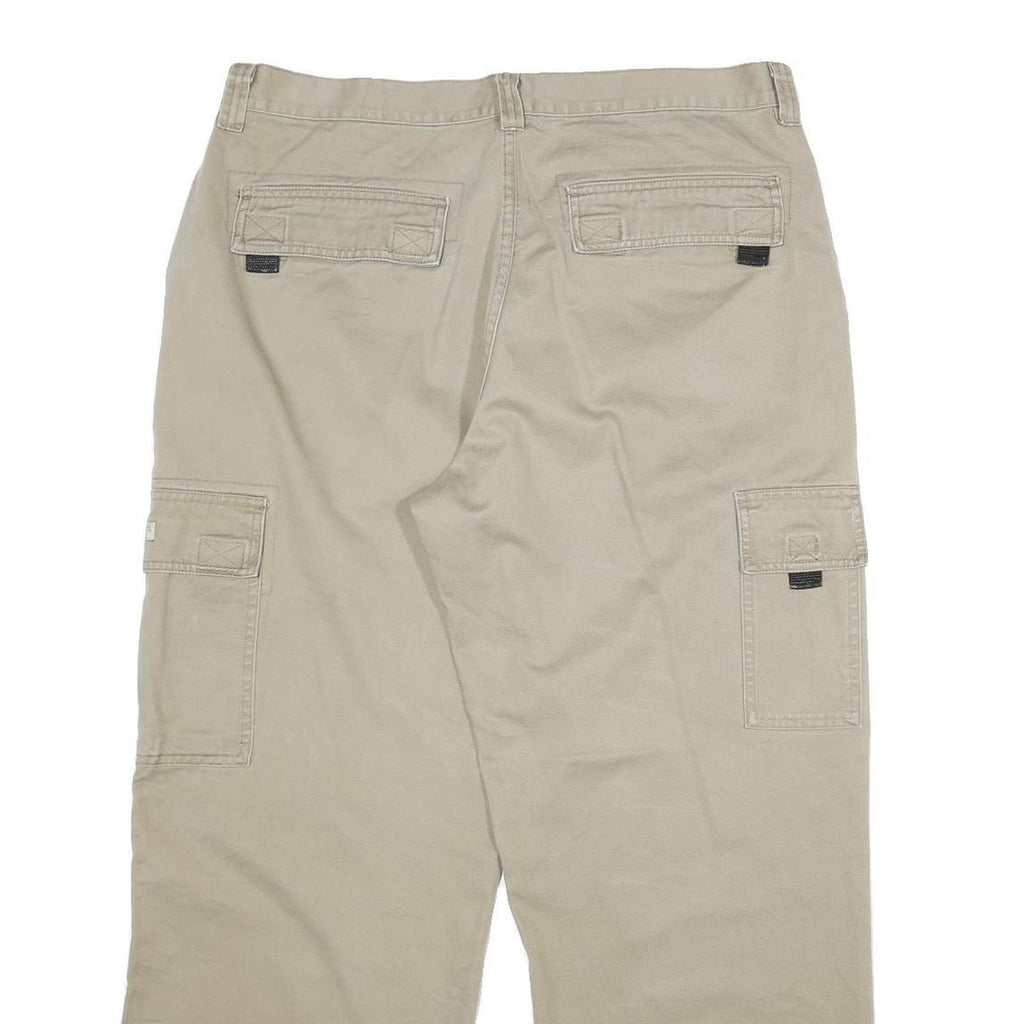 WRANGLER Mens Cotton Beige Regular Straight Trousers W36 L30 Cargo Style