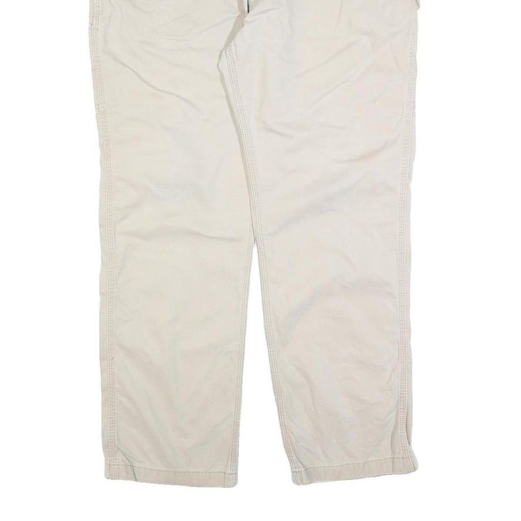 CARHARTT Mens Cotton Blend Beige Relaxed Straight Trousers W42 L32 Workwear