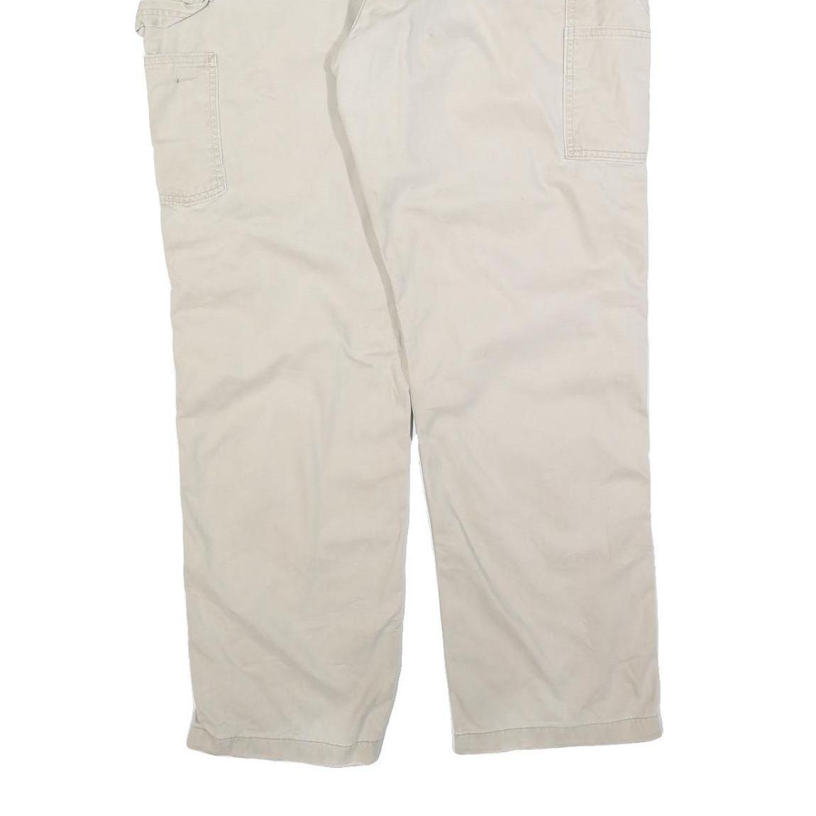 CARHARTT Mens Cotton Blend Beige Relaxed Straight Trousers W42 L32 Workwear