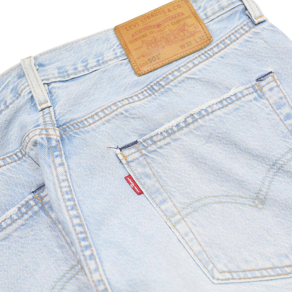 LEVI'S 501 BIG E Mens Jeans Blue Regular Straight Denim Light W32 L32 Classic