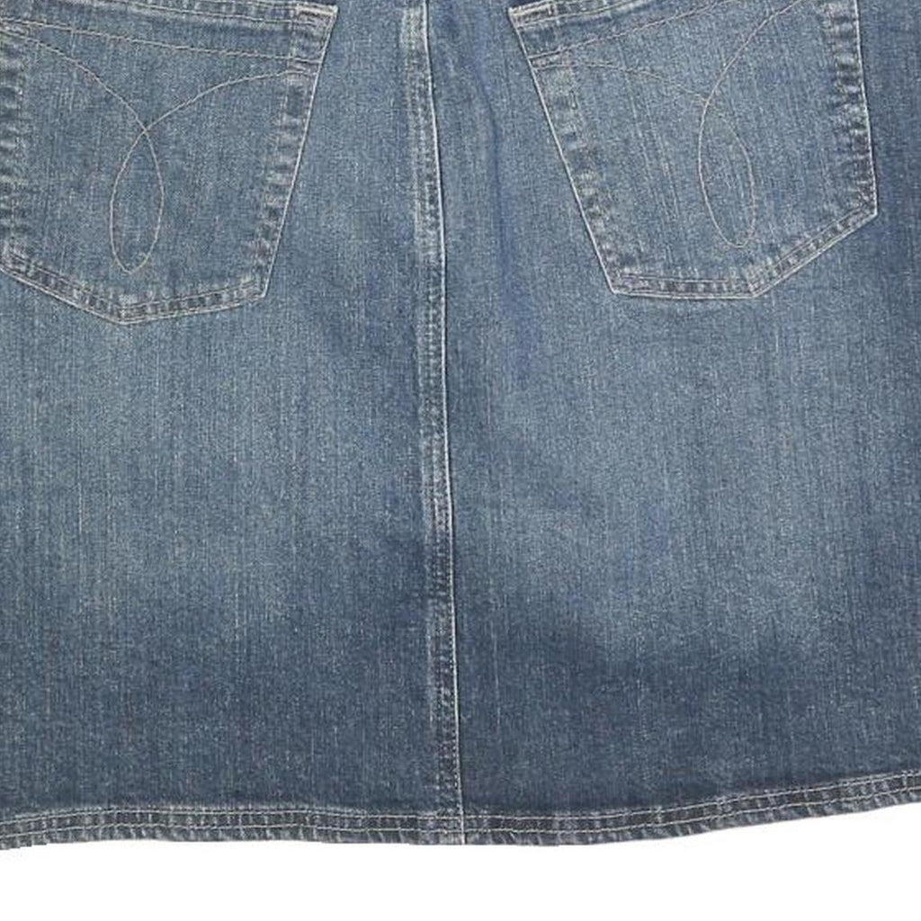CALVIN KLEIN JEANS Womens Blue Denim Straight Knee Length Denim Plain M Casual