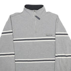 NAUTICA Mens Grey & White Quarter Zip Sweatshirt XL Cotton Blend Casual Pullover