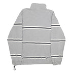 NAUTICA Mens Grey & White Quarter Zip Sweatshirt XL Cotton Blend Casual Pullover