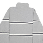 NAUTICA Mens Grey & White Quarter Zip Sweatshirt XL Cotton Blend Casual Pullover