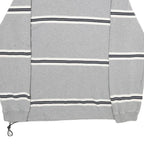 NAUTICA Mens Grey & White Quarter Zip Sweatshirt XL Cotton Blend Casual Pullover