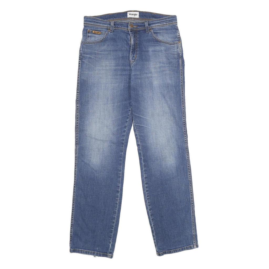 WRANGLER Mens Blue Regular Fit Straight Denim Jeans W33 L34 Classic Casual Wear