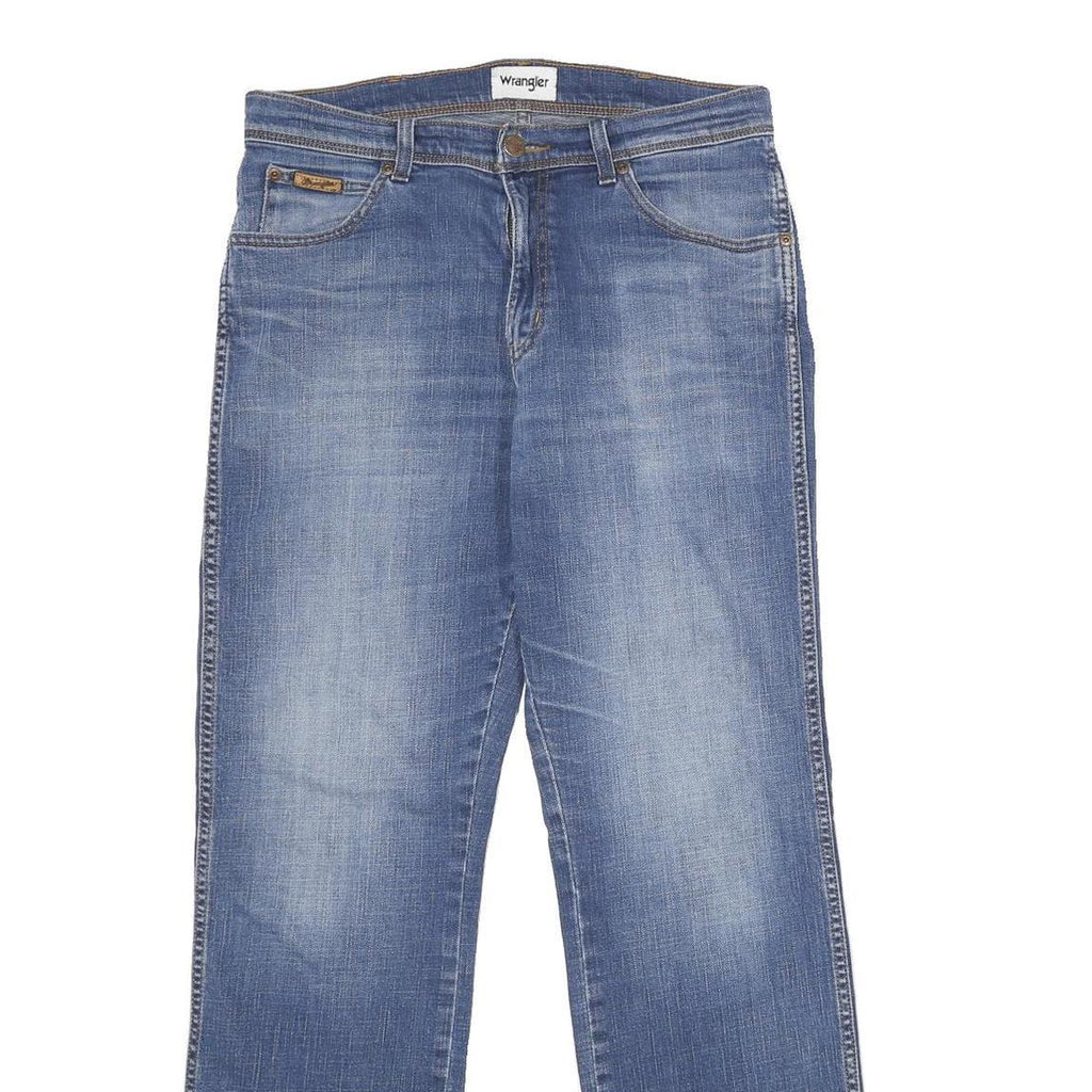 WRANGLER Mens Blue Regular Fit Straight Denim Jeans W33 L34 Classic Casual Wear