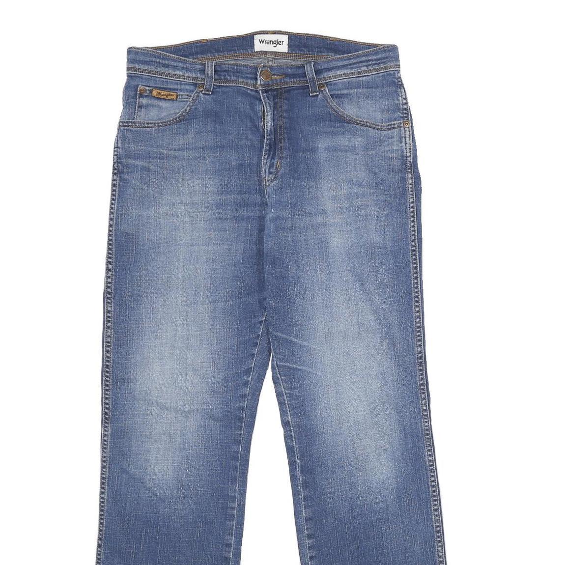 WRANGLER Mens Blue Regular Fit Straight Denim Jeans W33 L34 Classic Casual Wear