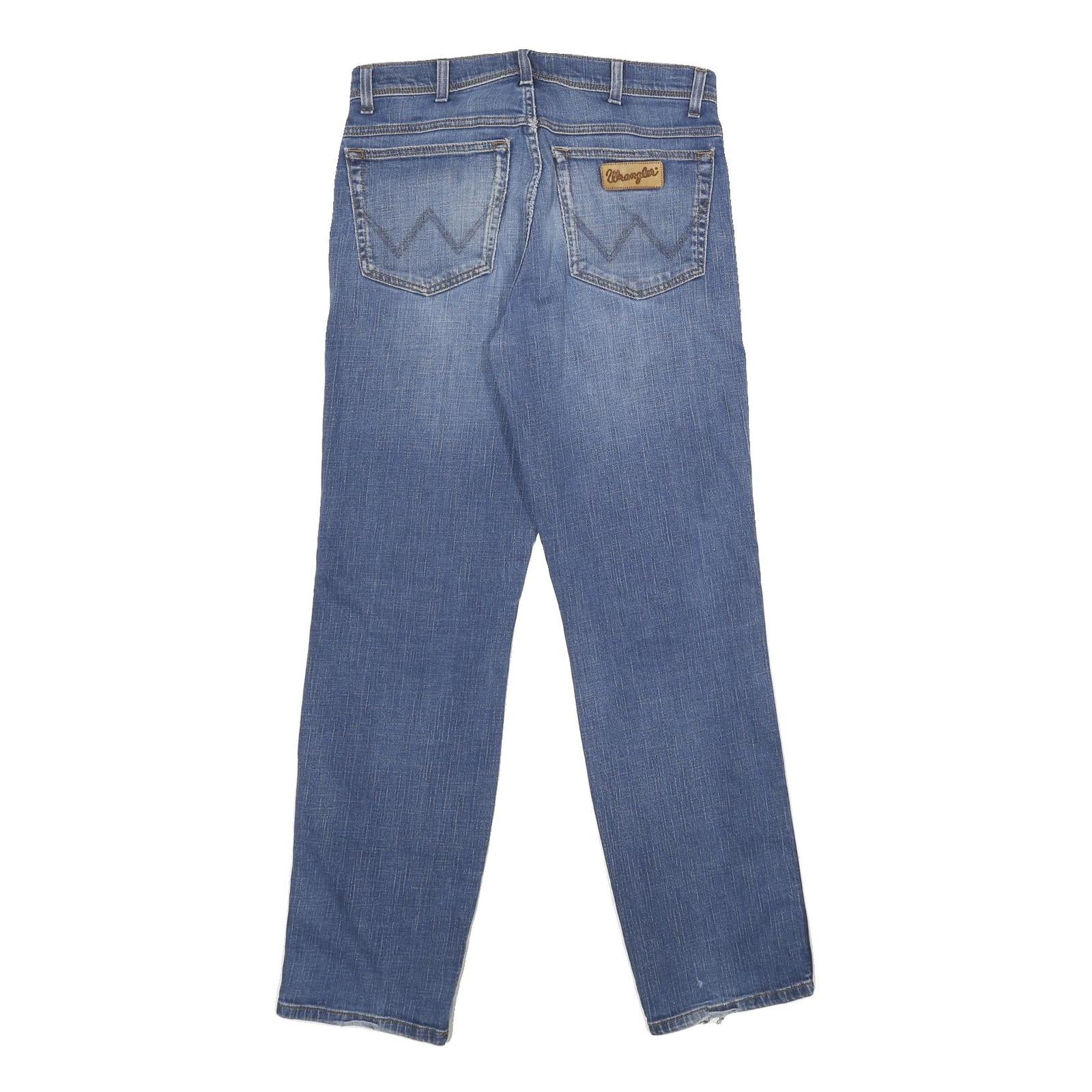 WRANGLER Mens Blue Regular Fit Straight Denim Jeans W33 L34 Classic Casual Wear