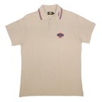 LONSDALE Mens Beige Short Sleeve Logo Embroidered Cotton Blend Polo Shirt XL