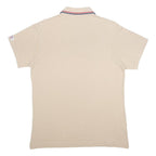 LONSDALE Mens Beige Short Sleeve Logo Embroidered Cotton Blend Polo Shirt XL