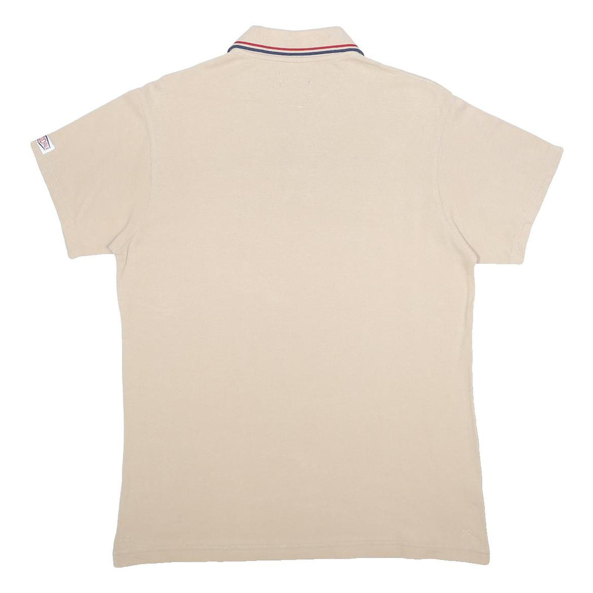 LONSDALE Mens Beige Short Sleeve Logo Embroidered Cotton Blend Polo Shirt XL