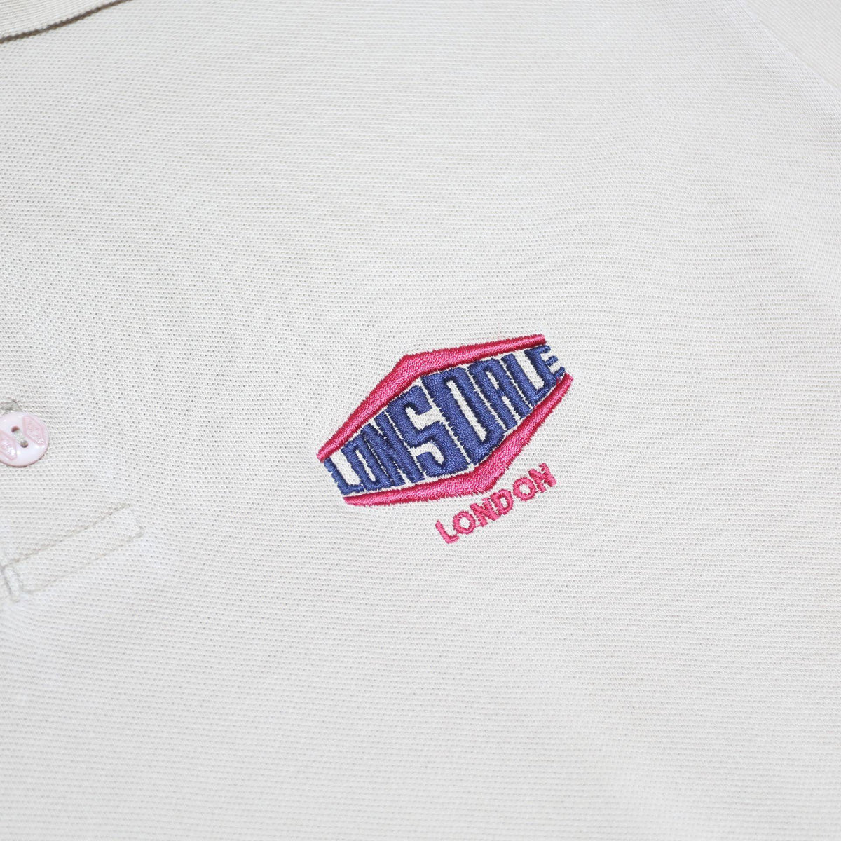 LONSDALE Mens Beige Short Sleeve Logo Embroidered Cotton Blend Polo Shirt XL