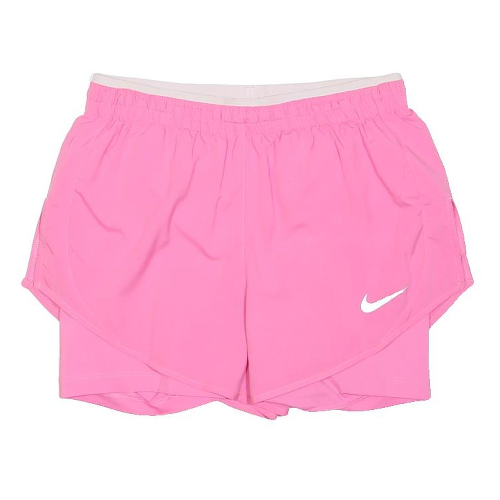 NIKE Womens Pink Casual Shorts XS W27 Polyester Blend Sports Running Gym