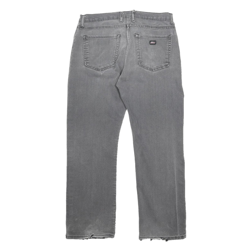 DICKIES Mens Jeans Grey Relaxed Straight Denim Medium W34 L30 Workwear Casual