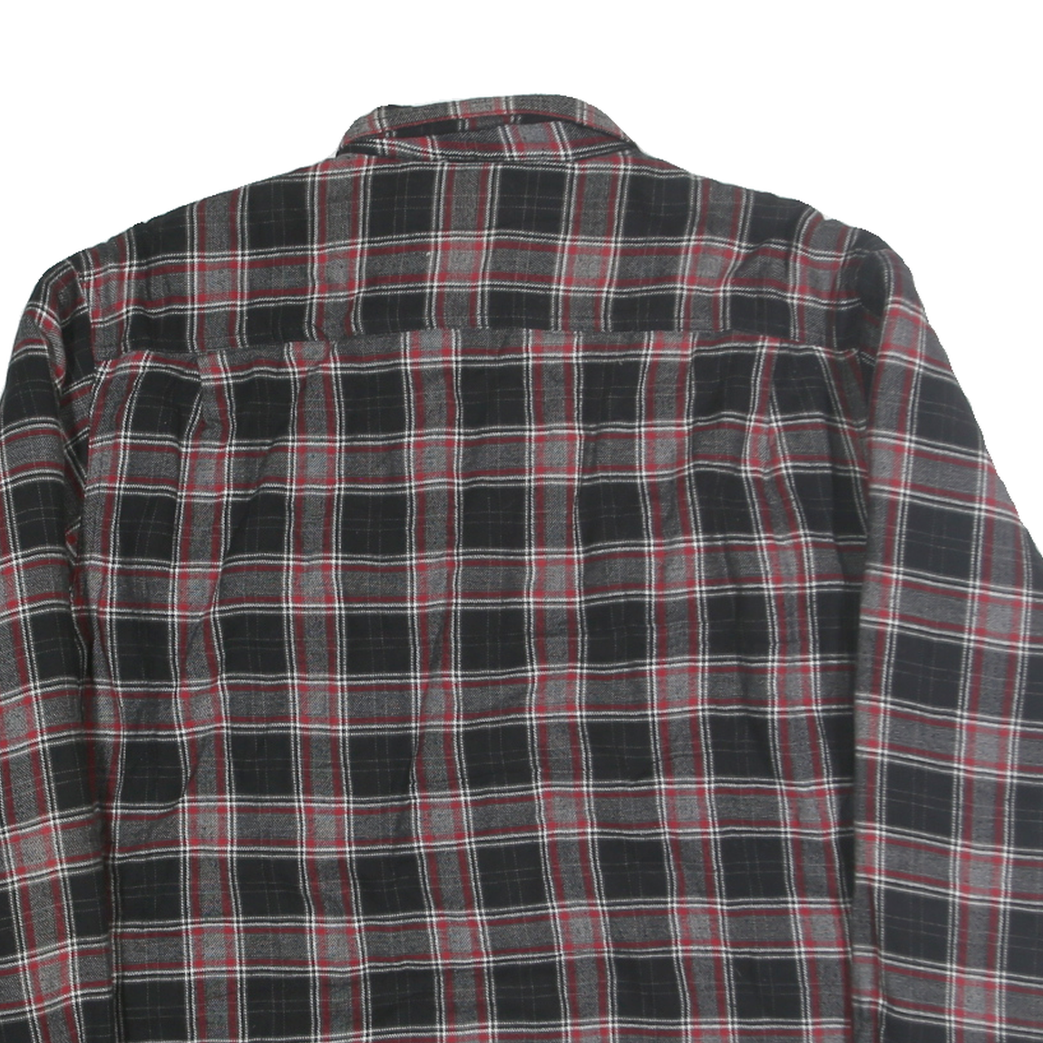 WRANGLER Mens Black Red Check Button Jacket XL Polyester Blend Cozy Lined