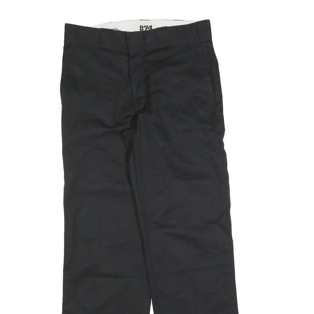 DICKIES Mens Cotton Blend Black Regular Straight Trousers W28 L28 Workwear Zip