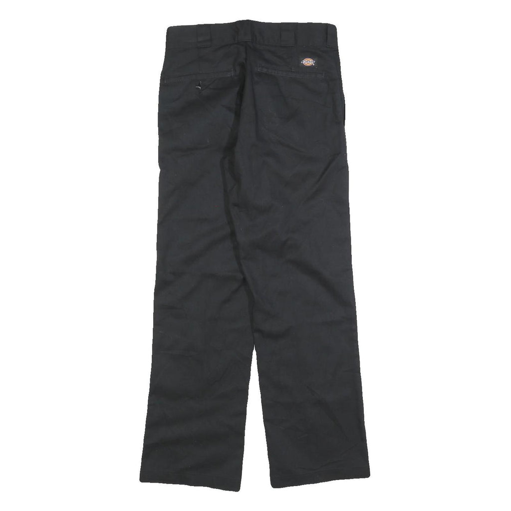 DICKIES Mens Cotton Blend Black Regular Straight Trousers W28 L28 Workwear Zip