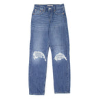 LEVI'S Low Pro Distressed Womens Jeans Blue Regular Straight Stone Wash W25 L31