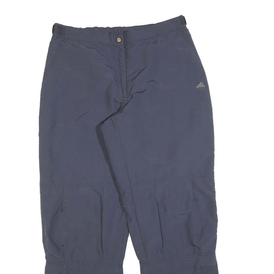 ADIDAS Womens Navy Regular Fit Polyester Blend Trousers W34 L30 Zip Closure