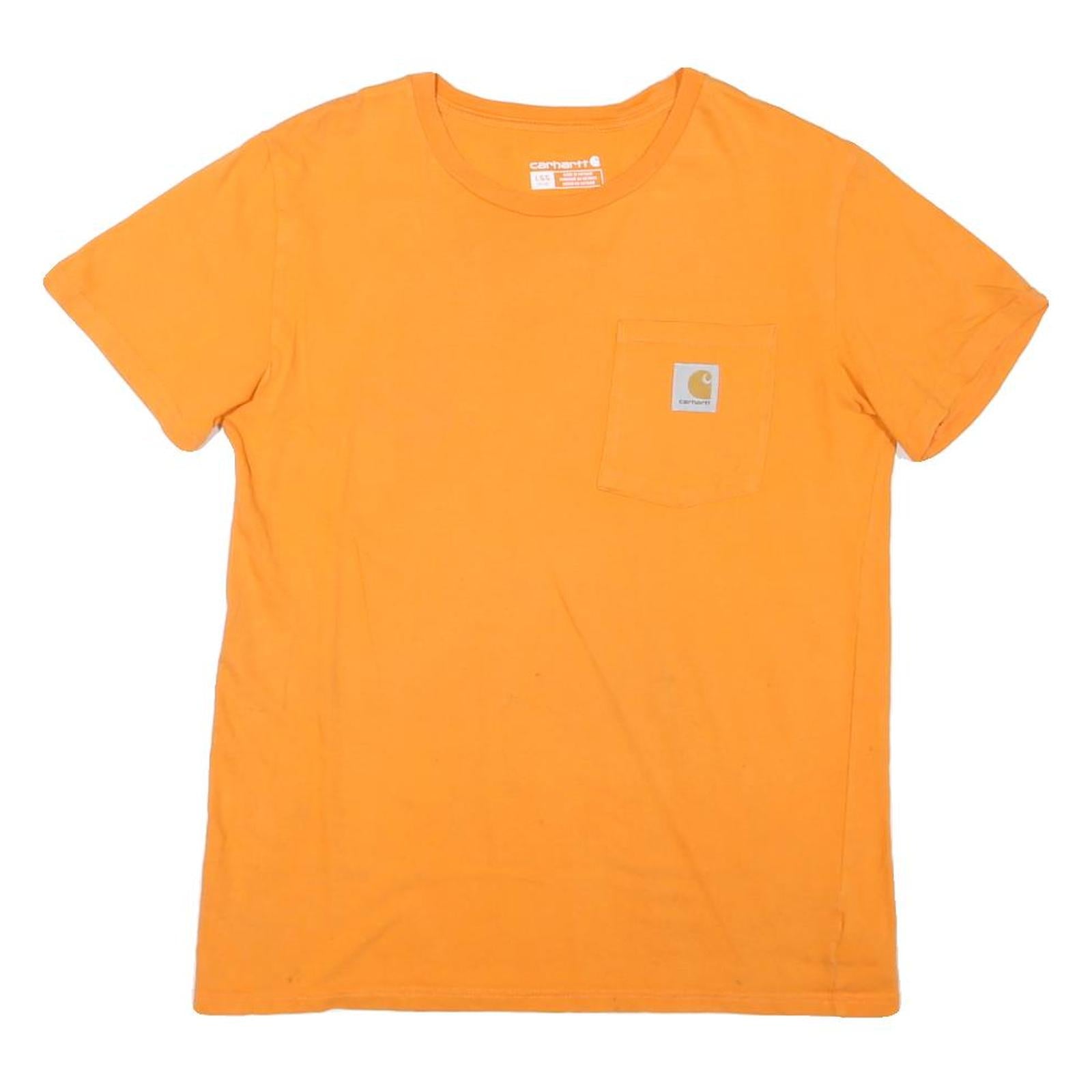 CARHARTT Womens Orange Pocket T-Shirt L Short Sleeve Round Neck Casual Cotton