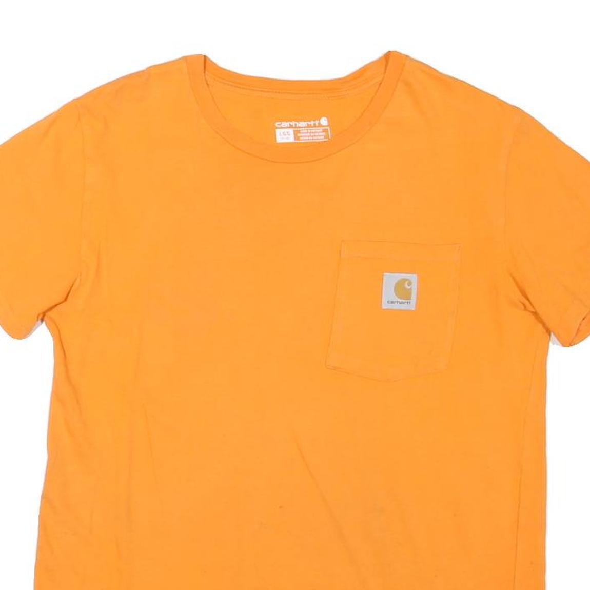 CARHARTT Womens Orange Pocket T-Shirt L Short Sleeve Round Neck Casual Cotton