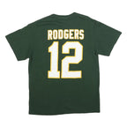 NFL Mens Green Rodgers 12 Graphic T-Shirt L Short Sleeve Crew Neck