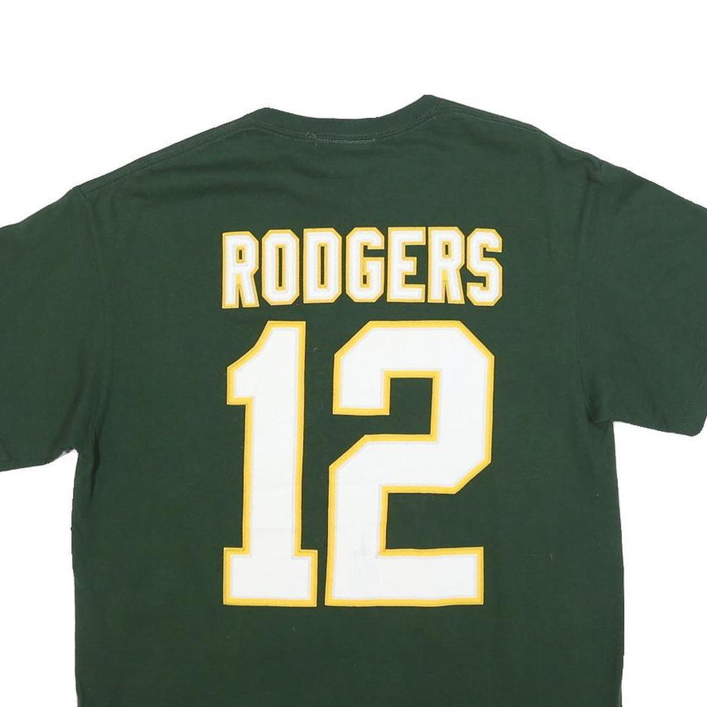 NFL Mens Green Rodgers 12 Graphic T-Shirt L Short Sleeve Crew Neck