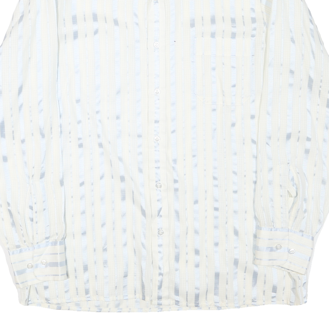 BRIGADE Mens White Blue Stripe Shirt M Cotton Blend European Fit Classic