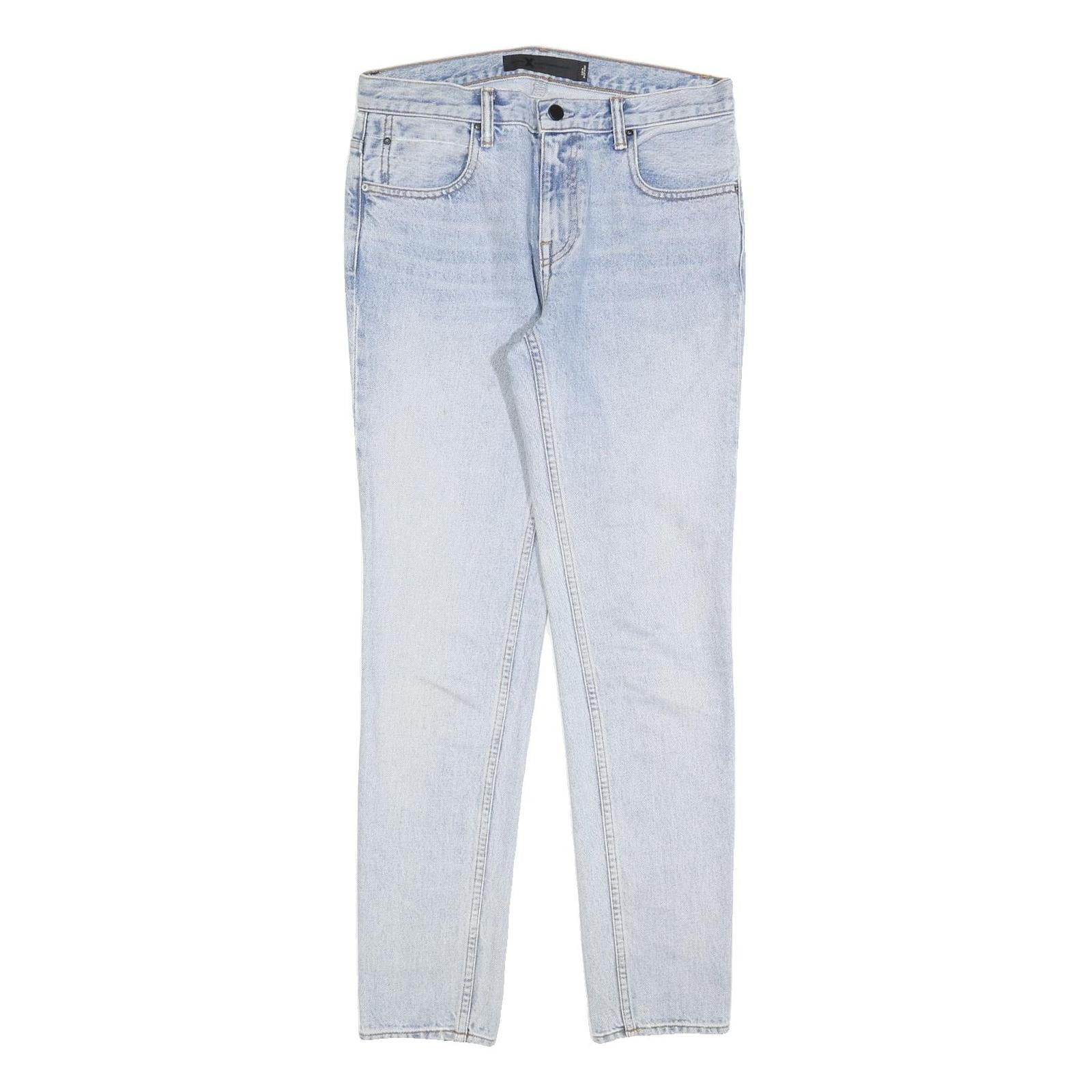 ALEXANDER WANG Womens Slim Fit Blue Denim Cotton Blend Jeans W30 L30 Stylish Zip