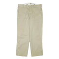DICKIES Mens Cotton Blend Beige Regular Fit Straight Leg Trousers W36 L28