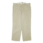 DICKIES Mens Cotton Blend Beige Regular Fit Straight Leg Trousers W36 L28