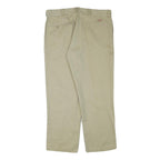 DICKIES Mens Cotton Blend Beige Regular Fit Straight Leg Trousers W36 L28