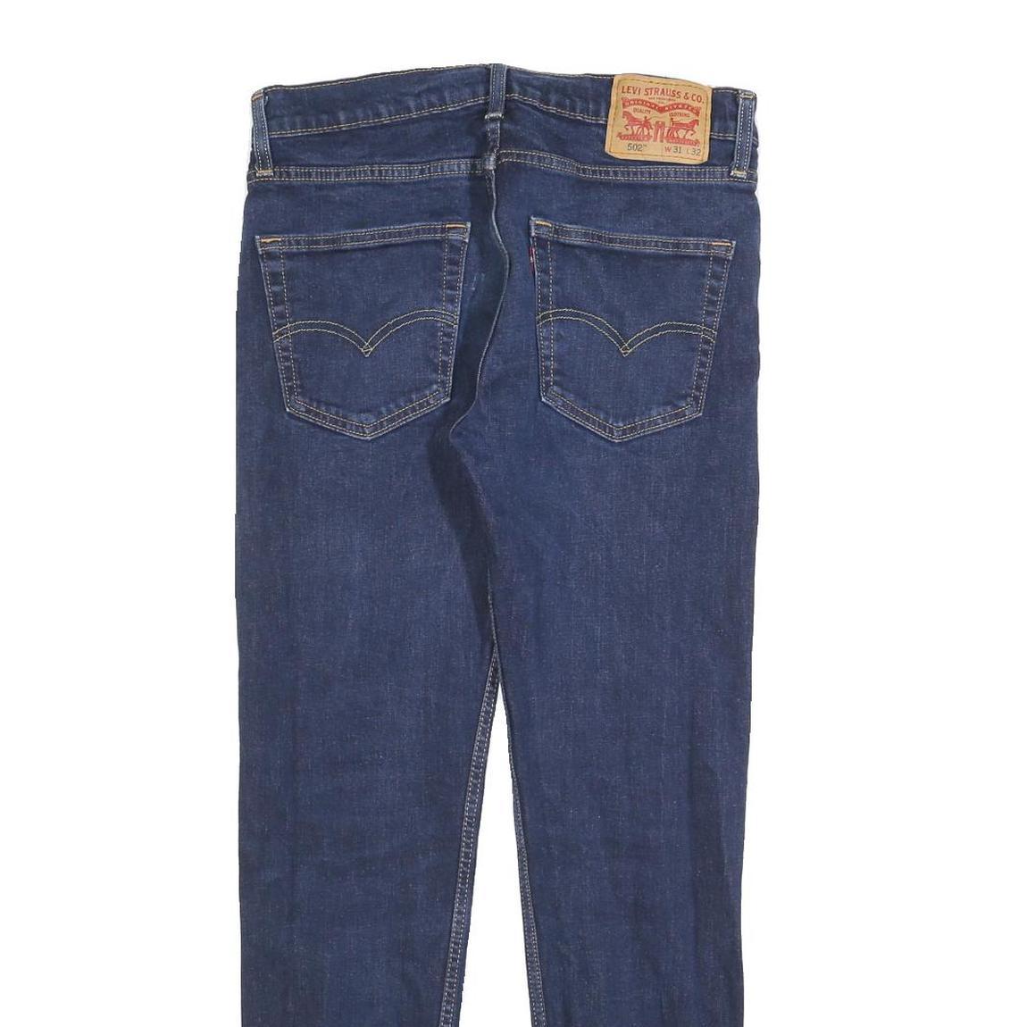 LEVI'S 502 Mens Slim Blue Denim Dark W31 L32 Slim Fit Jeans Zip Closure